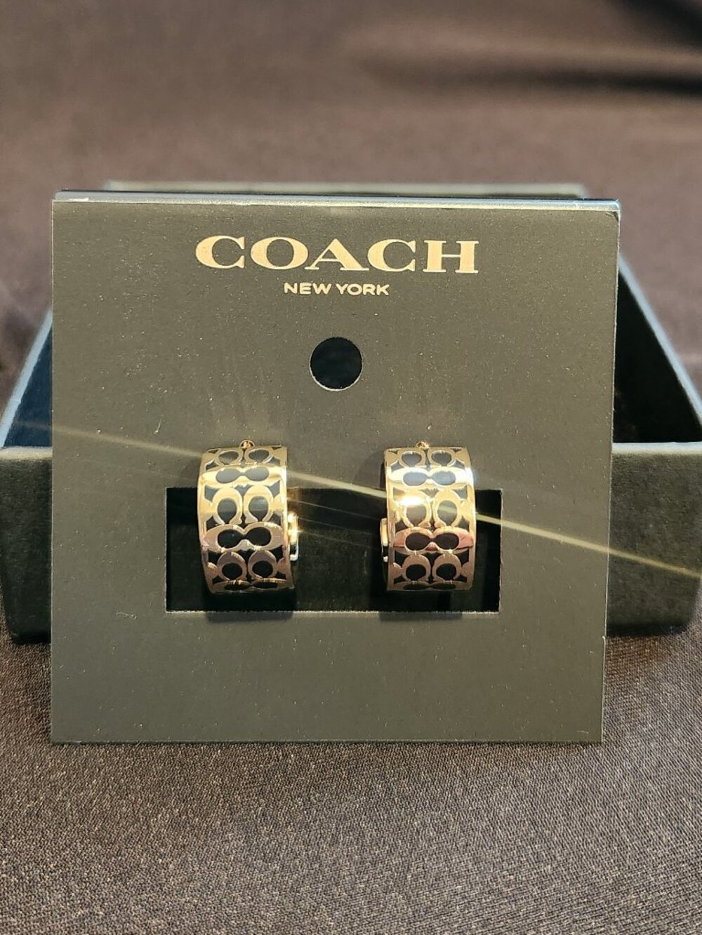NWT Coach C-shaped Hoop Earrings